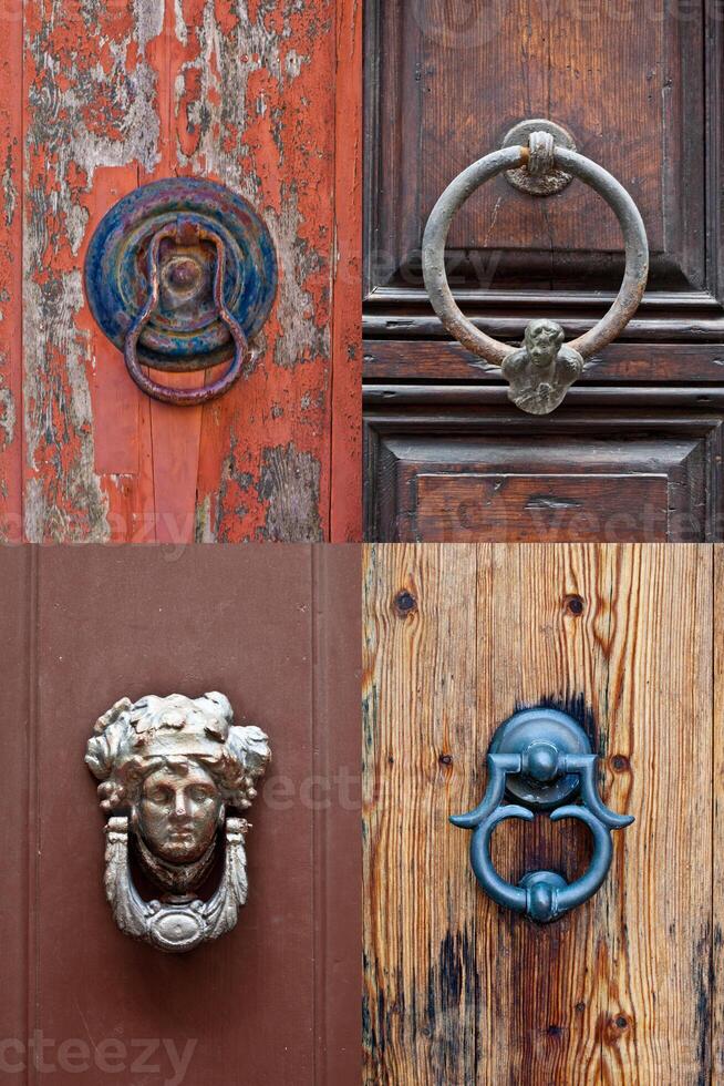 Italian door knockers and handles collection. photo