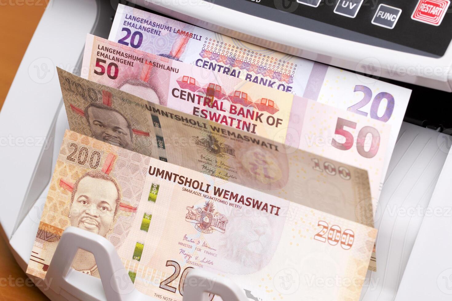 Swazi lilangeni in the counting machine photo