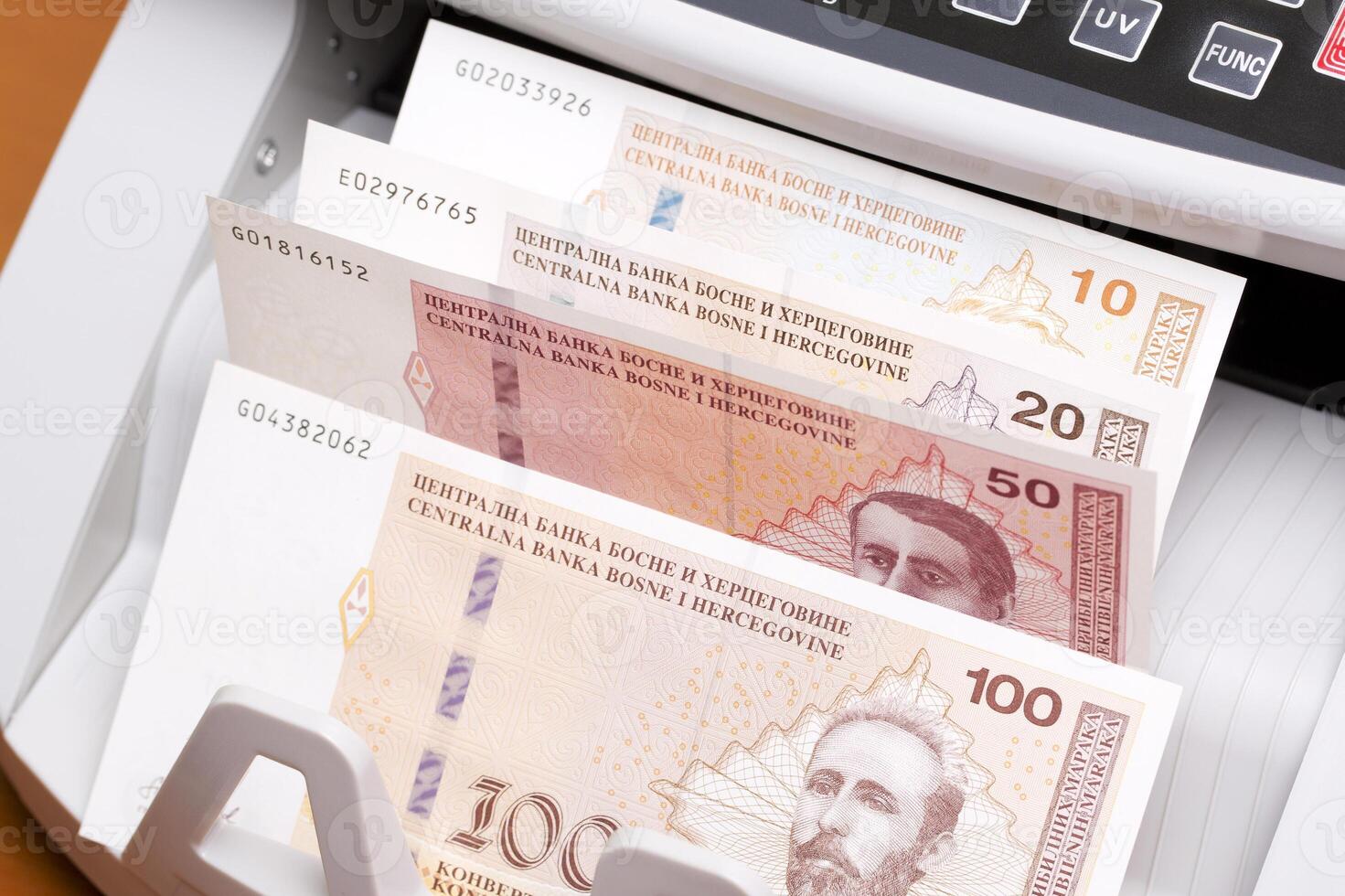 Bosnia and Herzegovina convertible mark in the counting machine photo