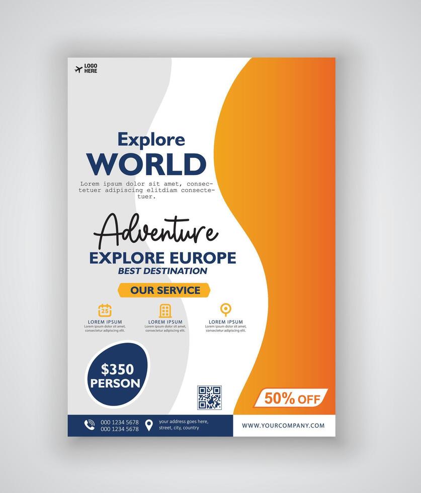 travel flyer poster design vector