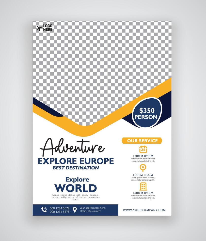 travel flyer template with modern look vector