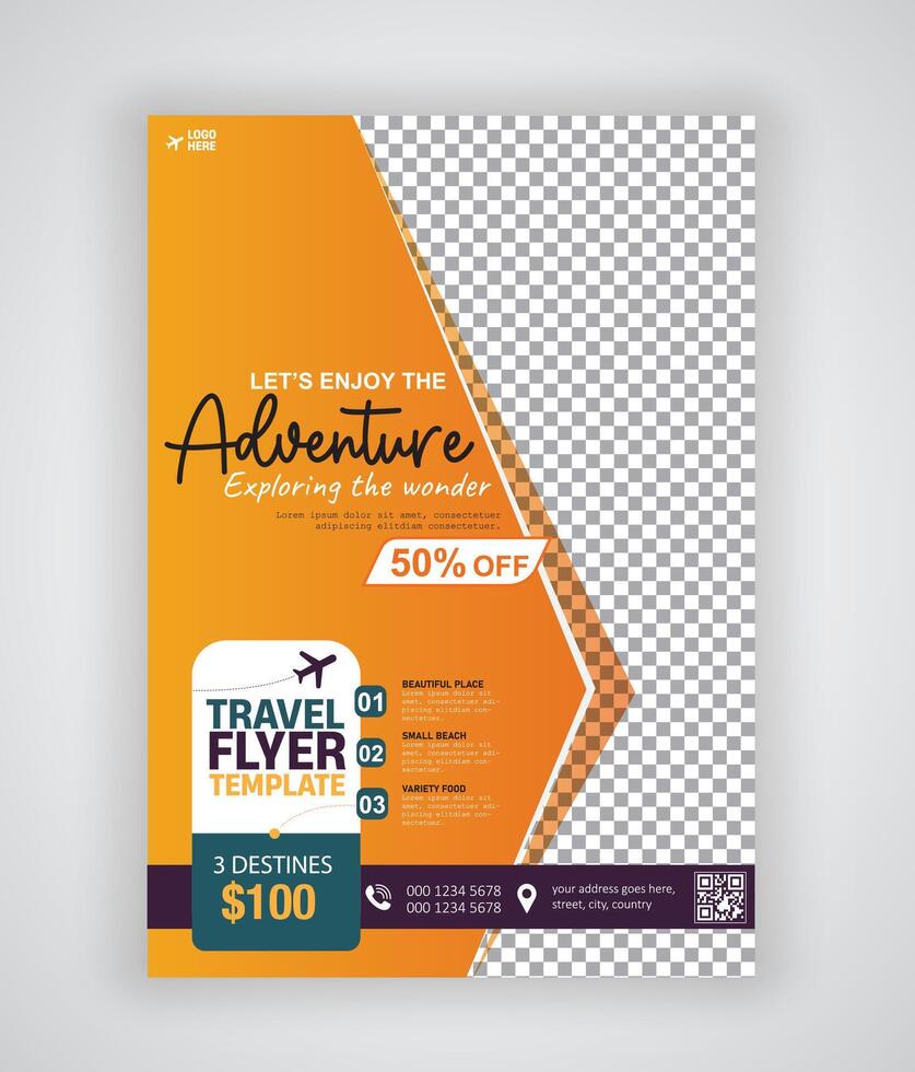 travel social media flyer post vector