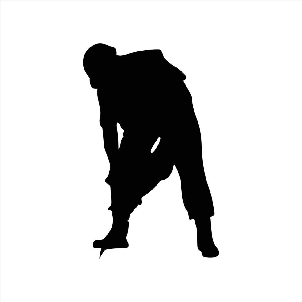 Labour drilling silhouette vector