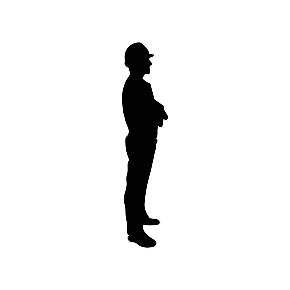Worker leader silhouette vector