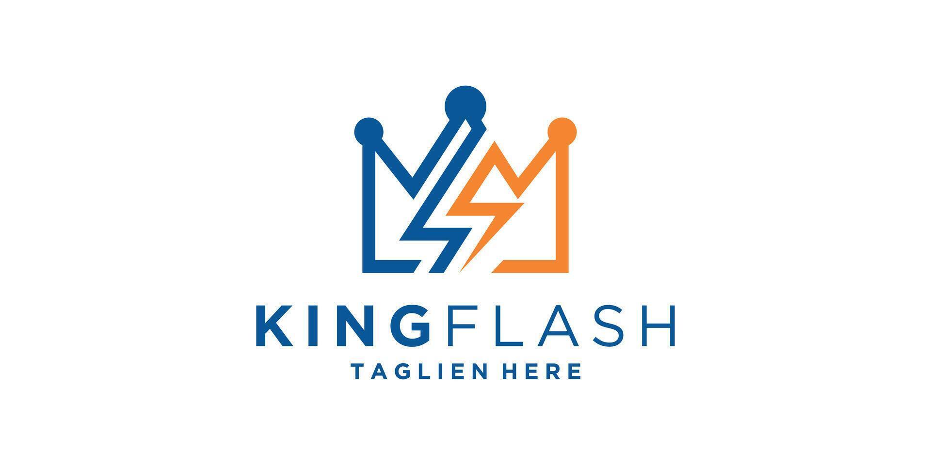 logo design crown and lightning, king, flash, voltage, logo design , icon, symbol, idea, creative. vector