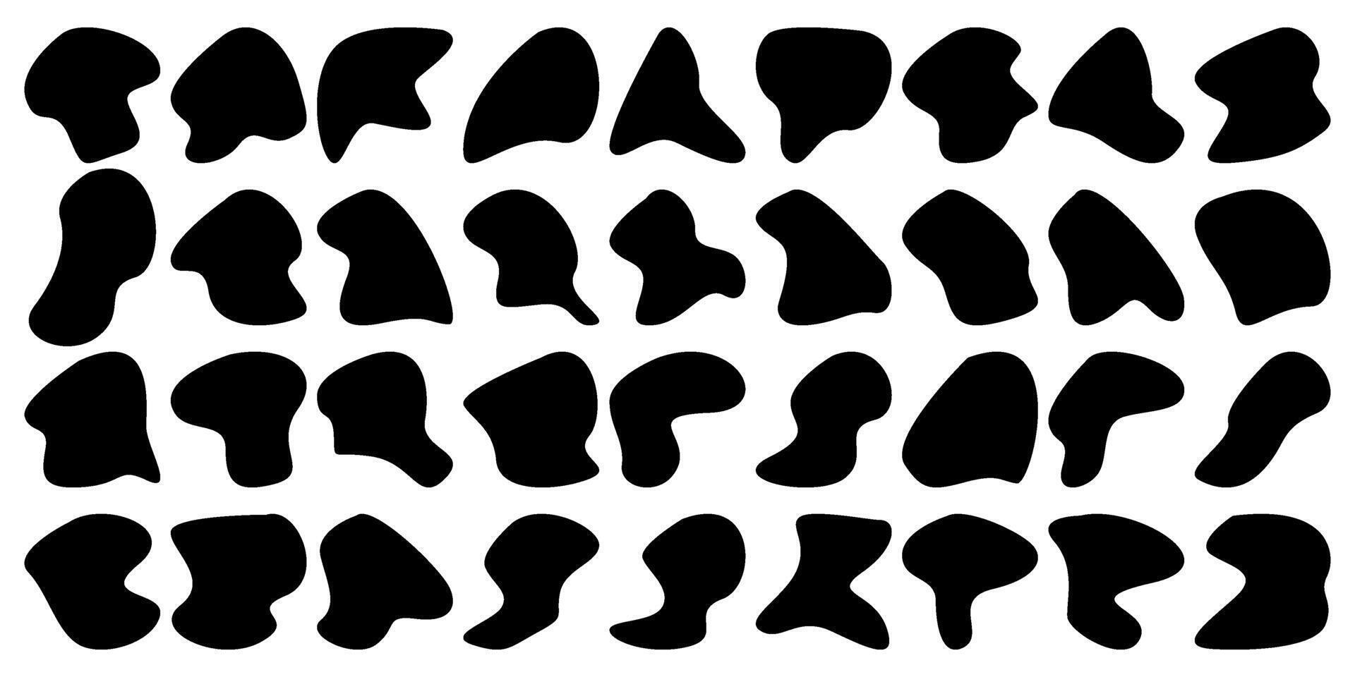 Collection of liquid silhouette organic blob shapes vector