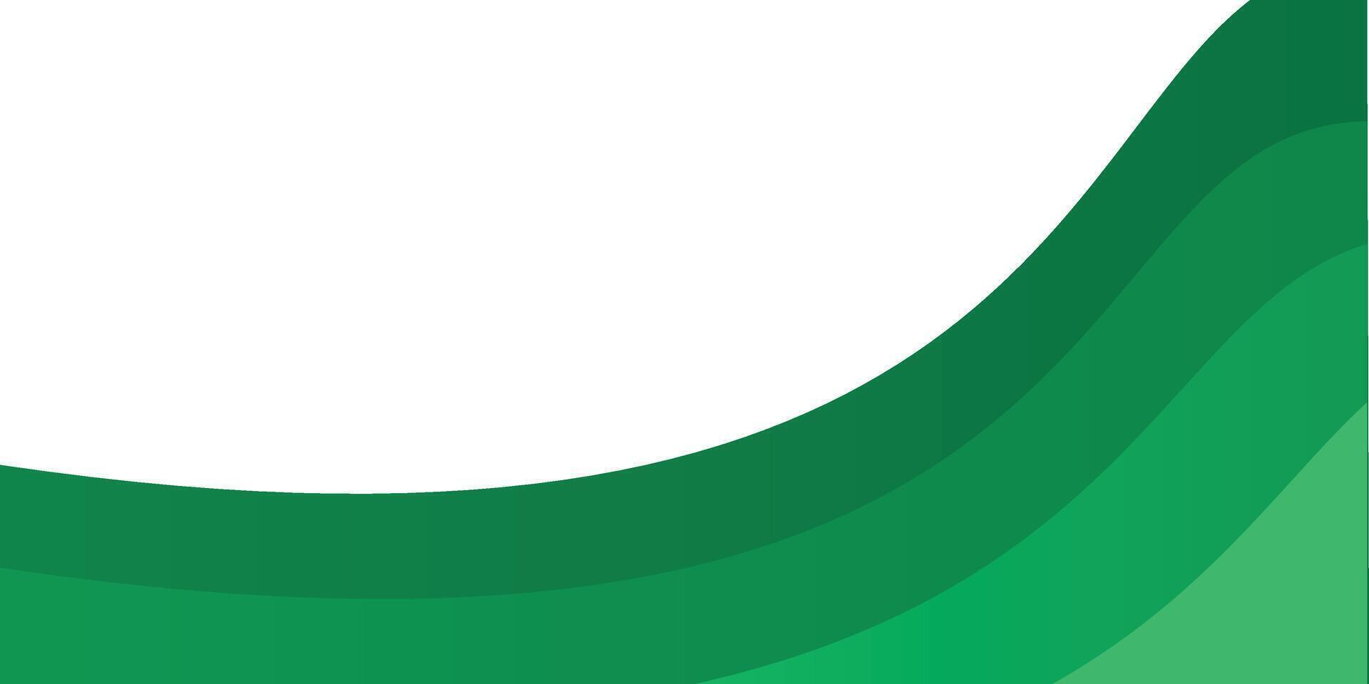 green gradient wave background vector