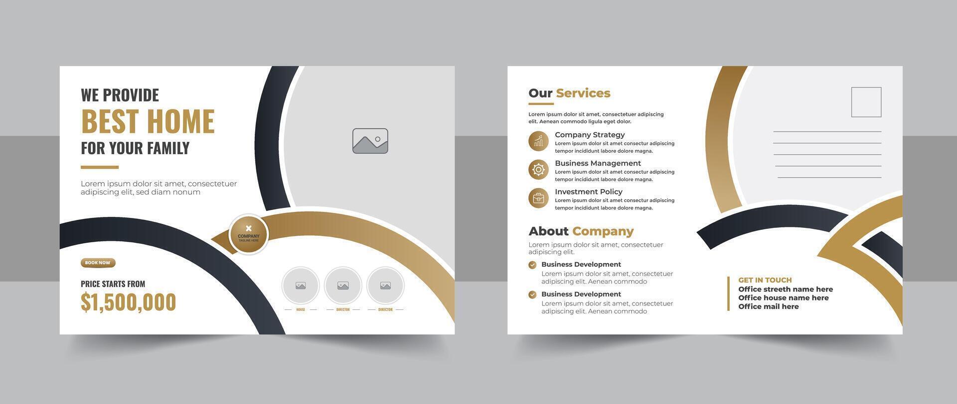 Home buy and sale postcard creative style professional house sale business postcard or EDDM template design vector
