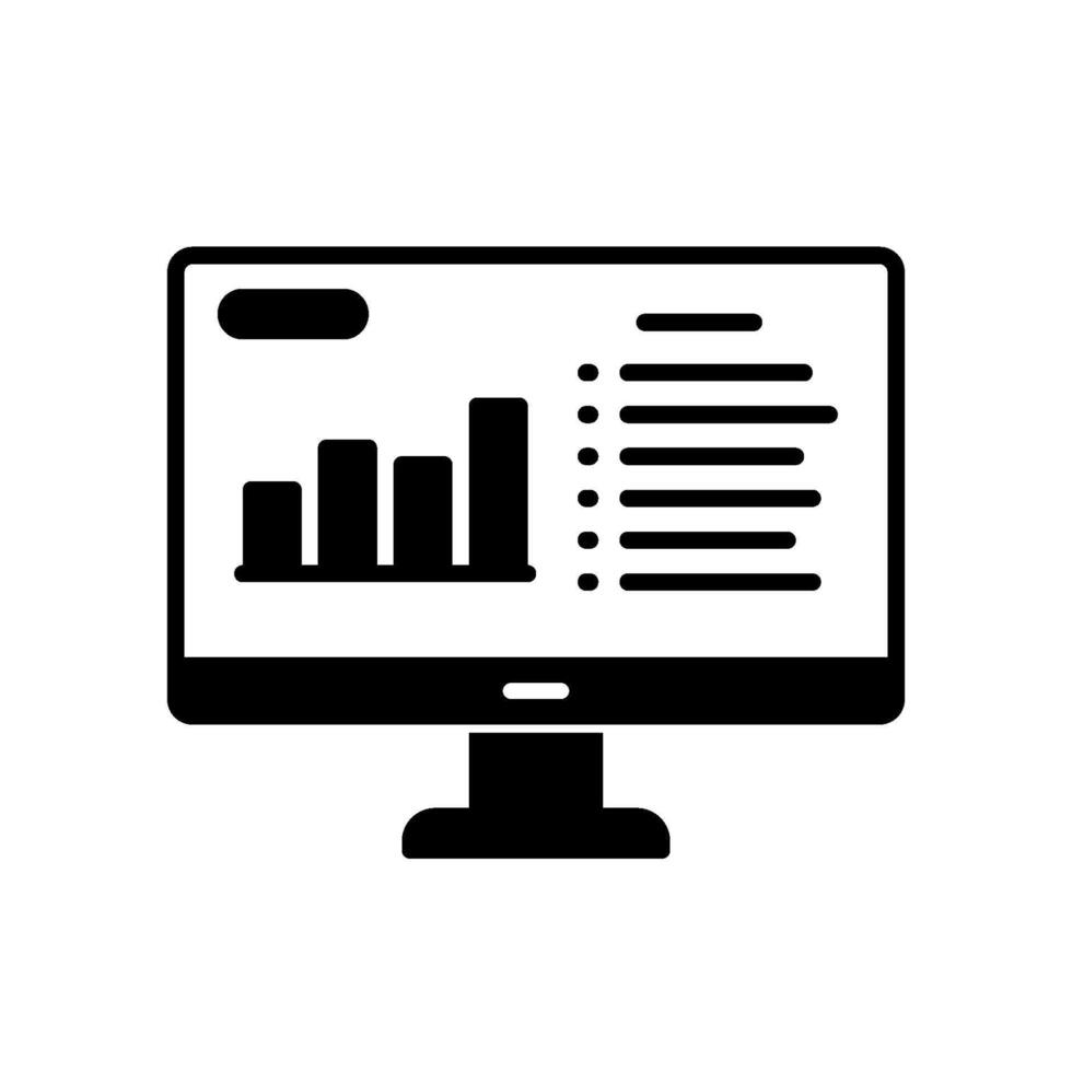 The desktop computer icon contains data vector