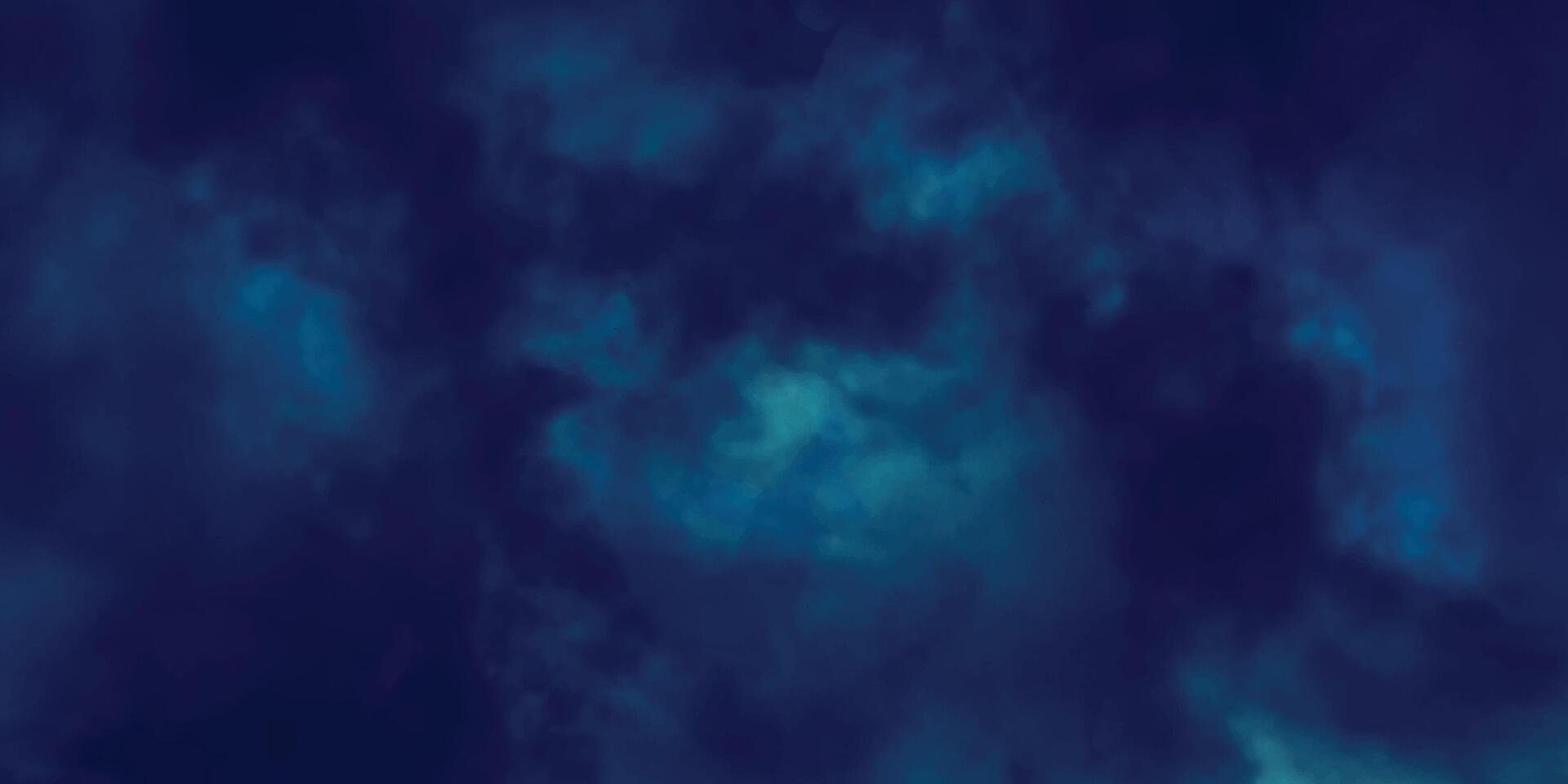 Blue sky with clouds. Dark blue watercolor soft background. Navy blue fog background. vector