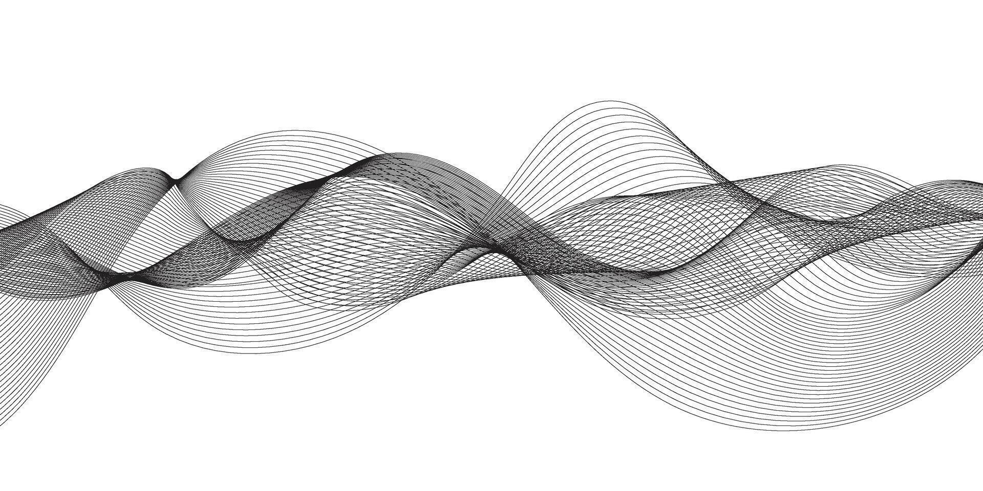 Abstract white background with black wave line. Modern gray wave on white background. Blending line background. vector