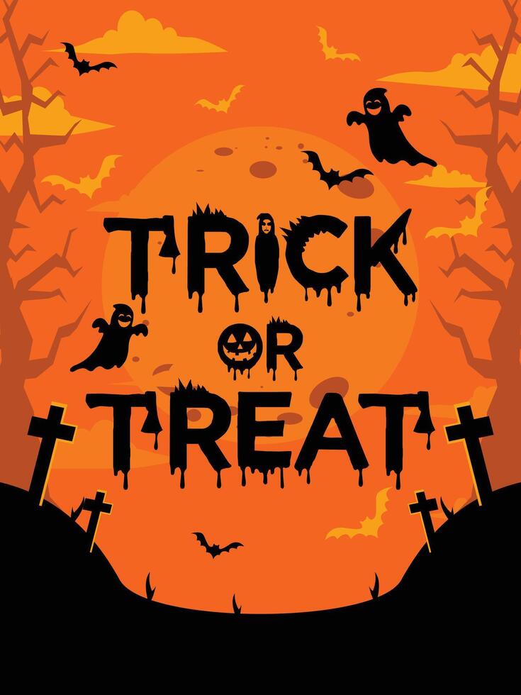 a poster for halloween or halloween with bats and bats. vector