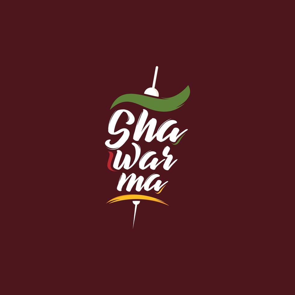 A logo for sha warma, a restaurant in india vector