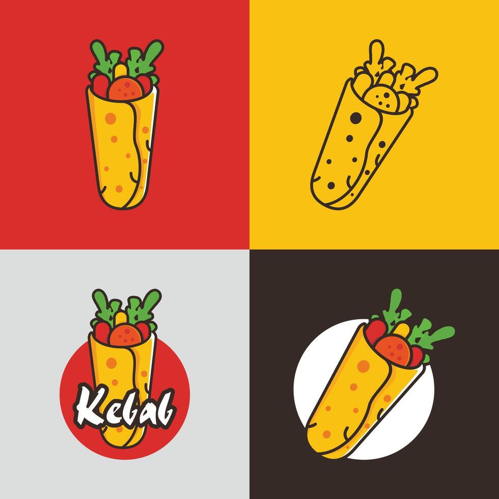 a picture of a food that says ' veggie ' kebab on it vector