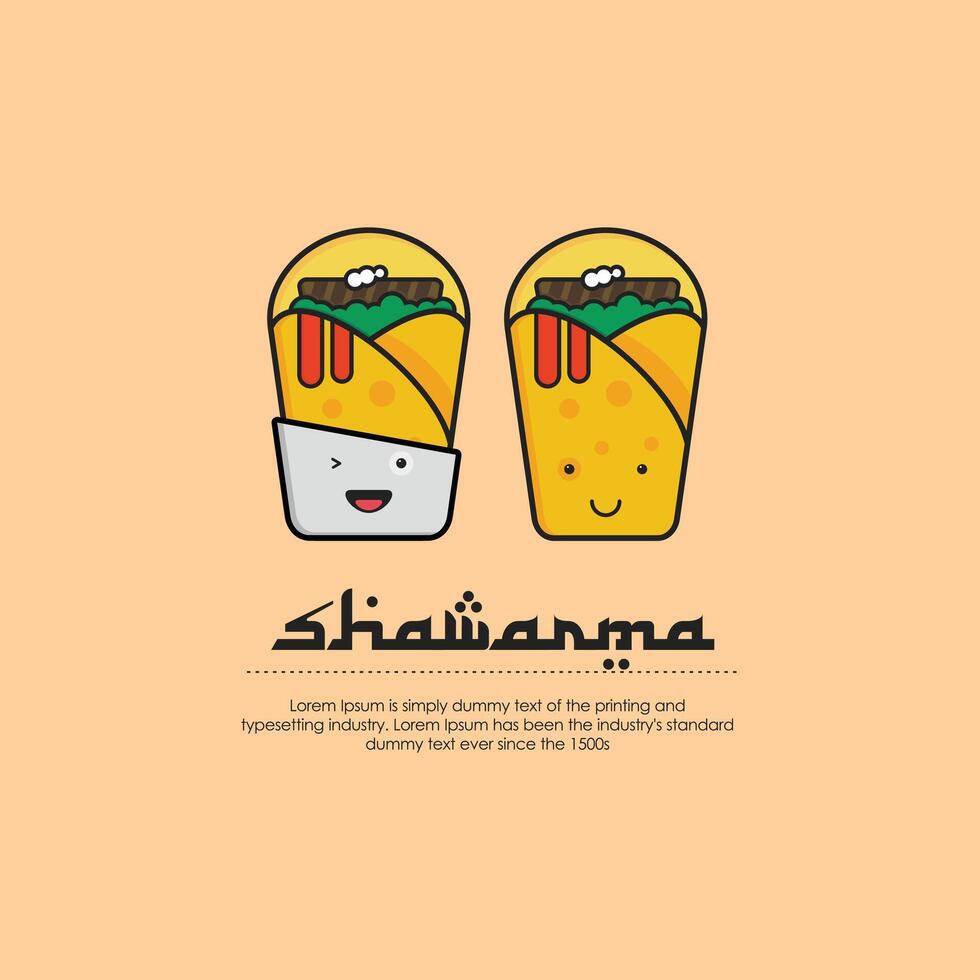 Shawarma logo design vector