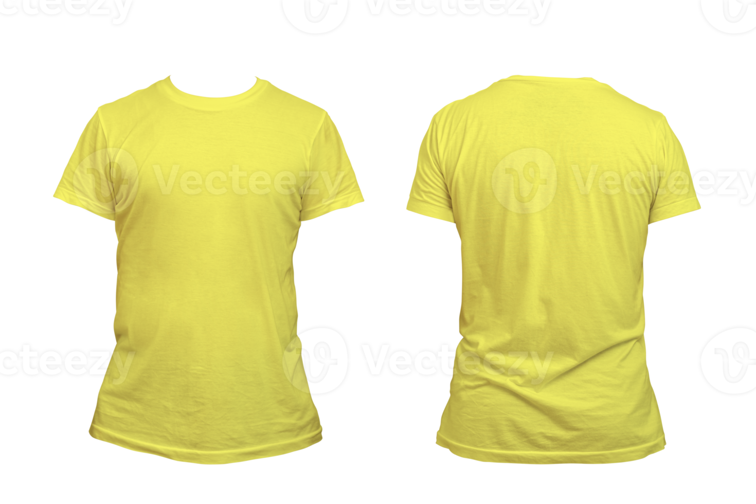 Blank yellow clean t-shirt mockup, isolated, front view. Empty tshirt model mock up. Clear fabric cloth for football or style outfit template. png