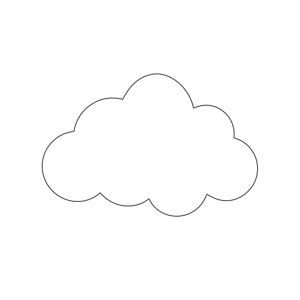 Minimalist Cloud Line Art on White Background Simple Design vector