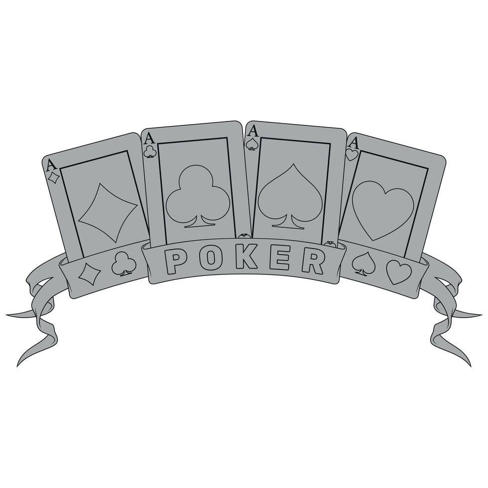Poker symbols of heart, diamond, club and ace vector