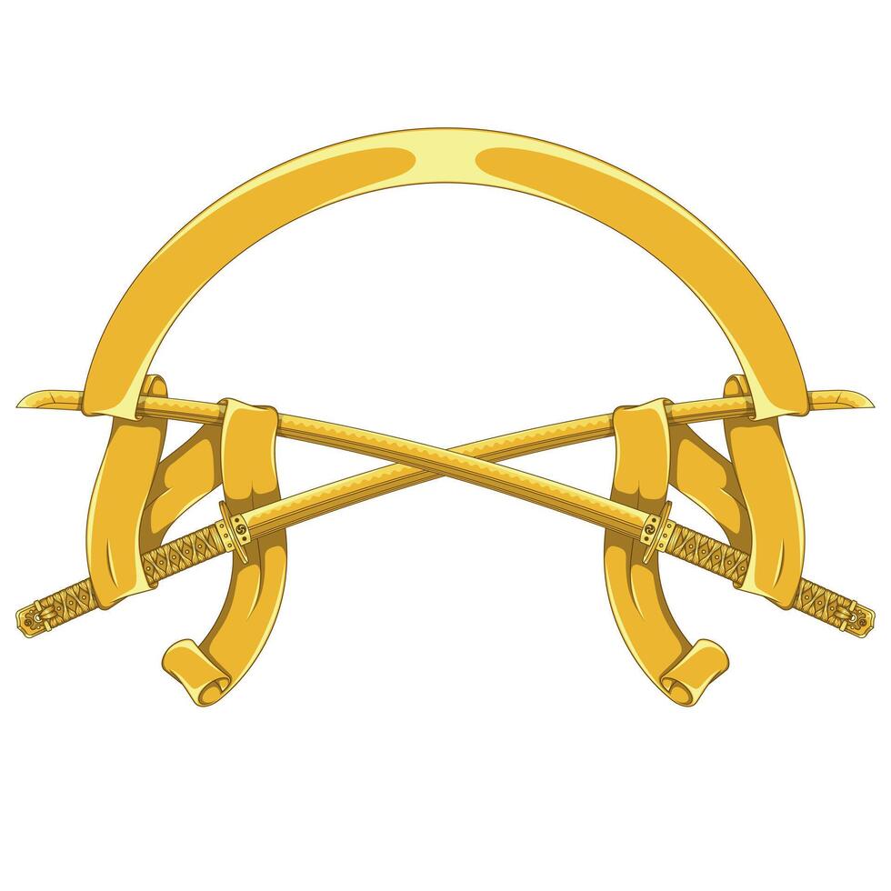 weapon used by samurai warriors with ribbon vector