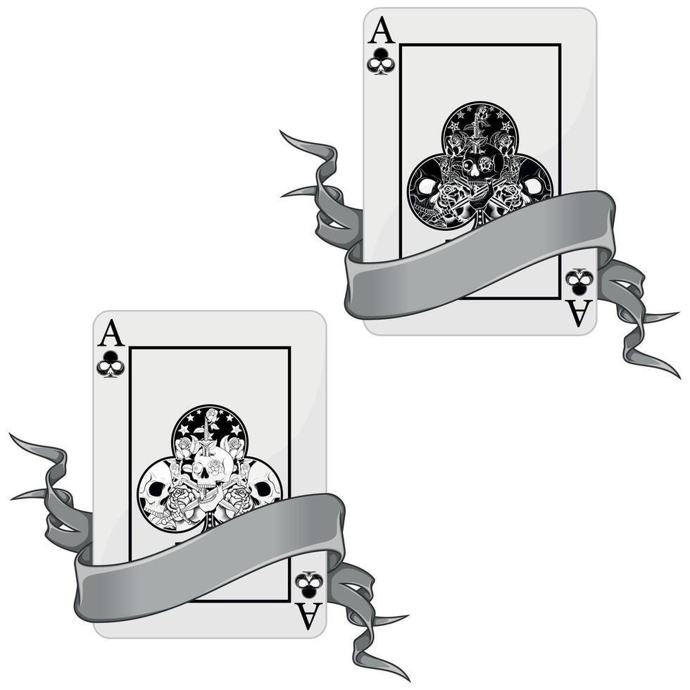 casino for gambling, Halloween style poker cards with ribbons vector