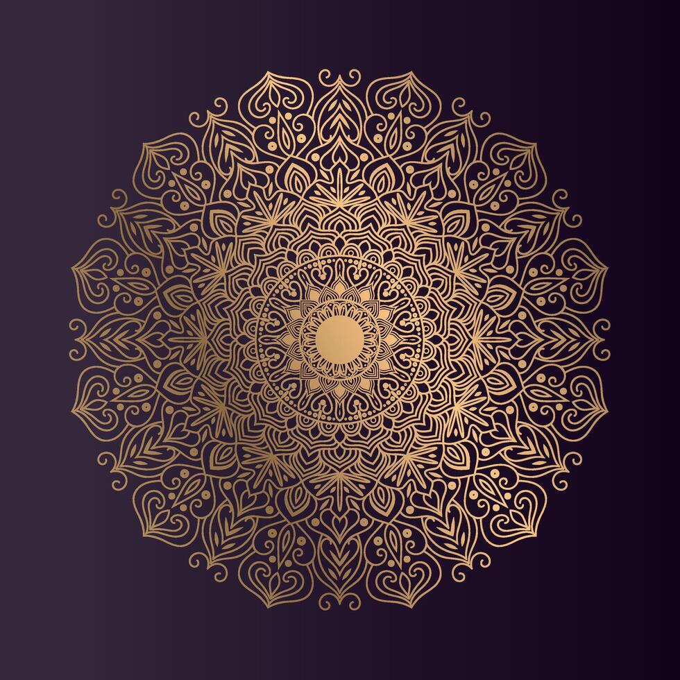 Luxury gold arabesque pattern in mandala background arabic islamic east style premium vector