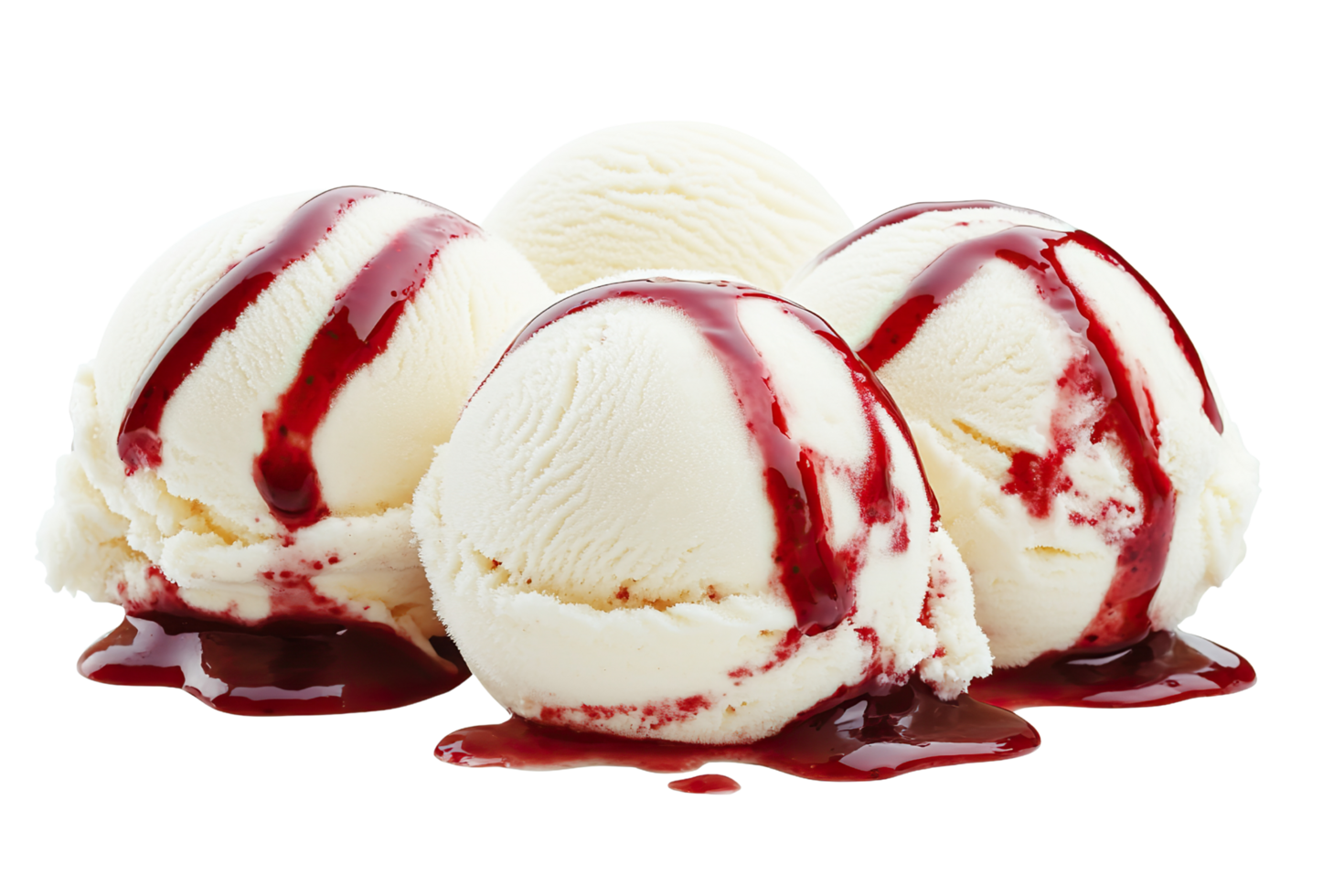 Ice cream scoops on a transparent background. png