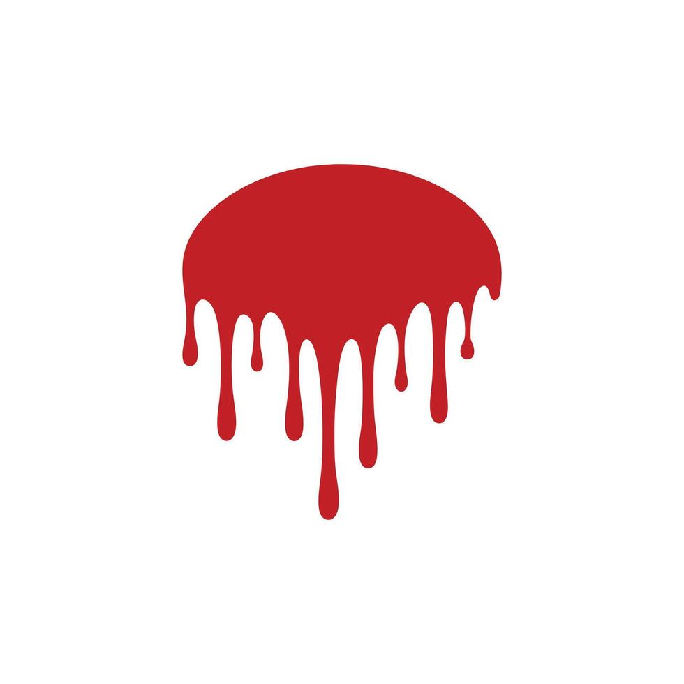 Graphic of Red Blood Splatter Dripping Down vector