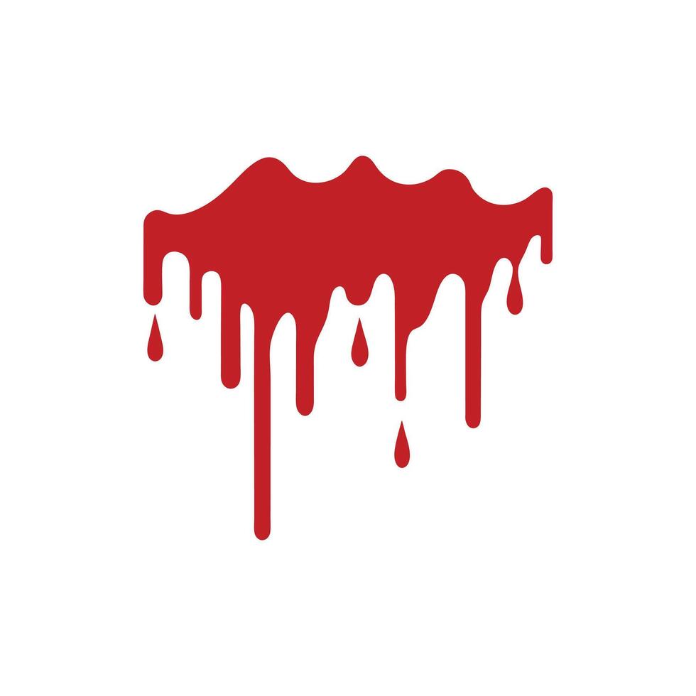 Violent Blood Dripping from Red Splatter Clipart vector