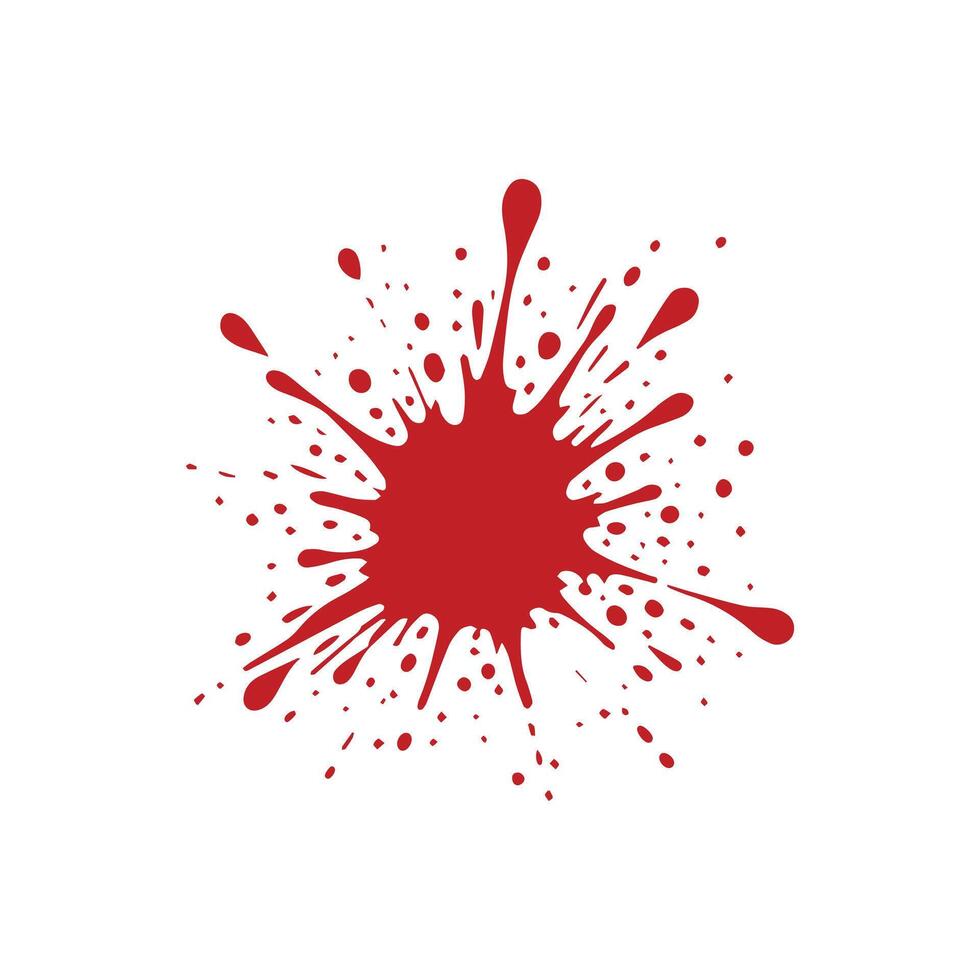 Spilled Blood Splatter with Drips Clipart vector
