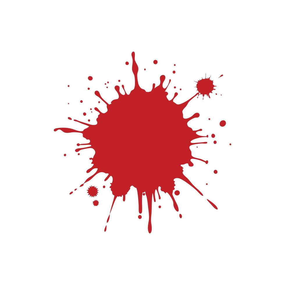 Dark Red Blood Splatter Clipart with Drips vector