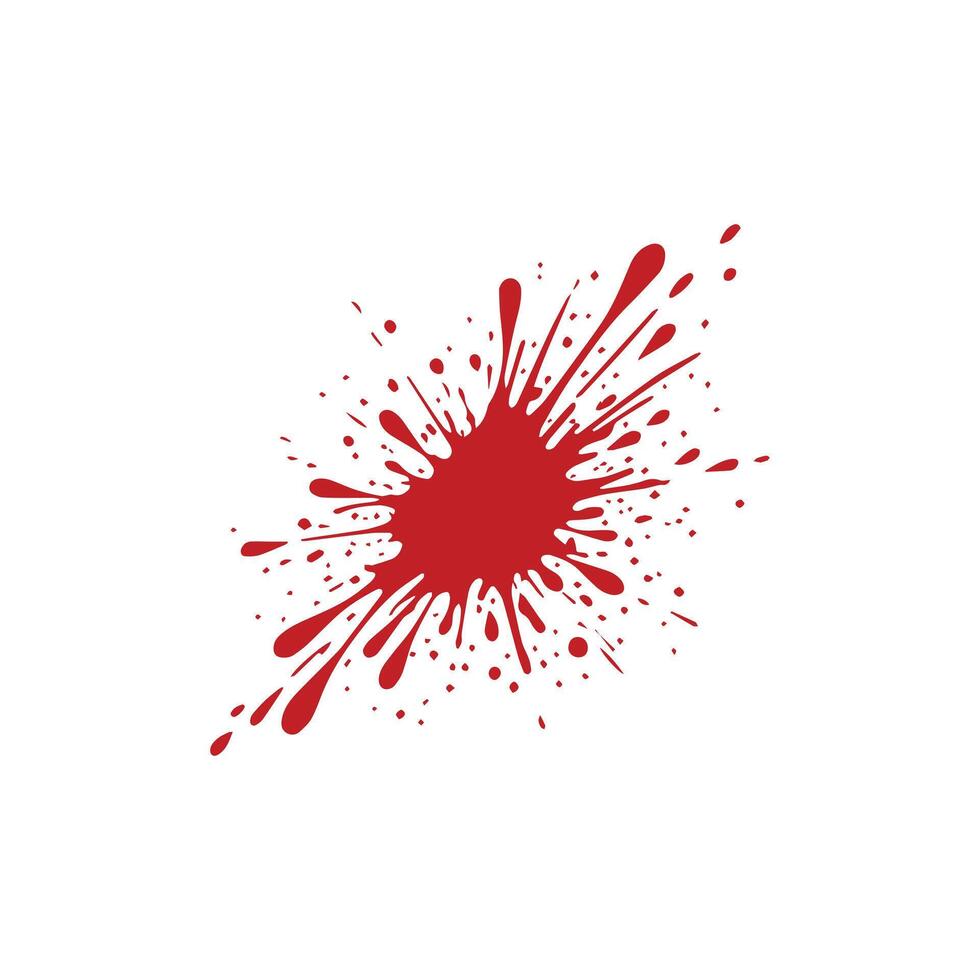 Red Blood Splatter Clipart with Drips vector