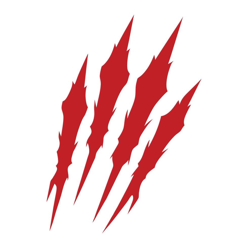 Horror Red Claw with Blood Drips Isolated vector
