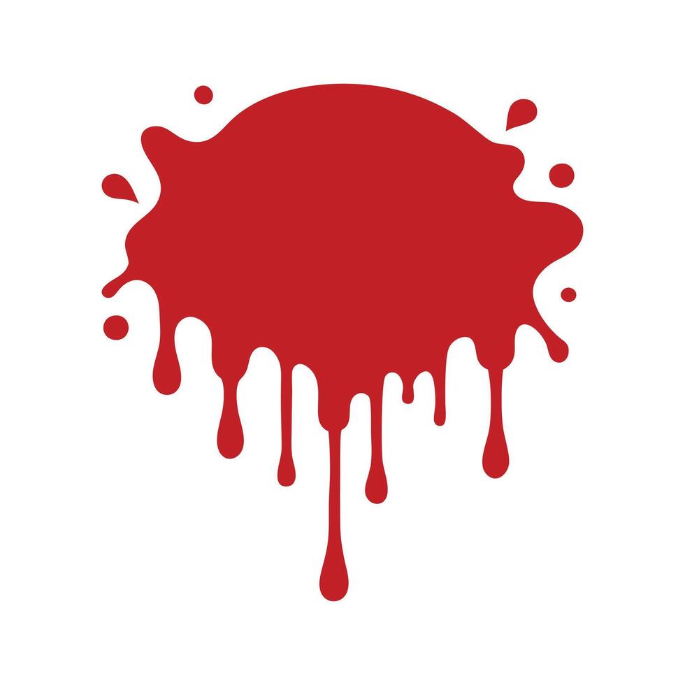 Violent Red Blood Splatter Dripping Clipart vector