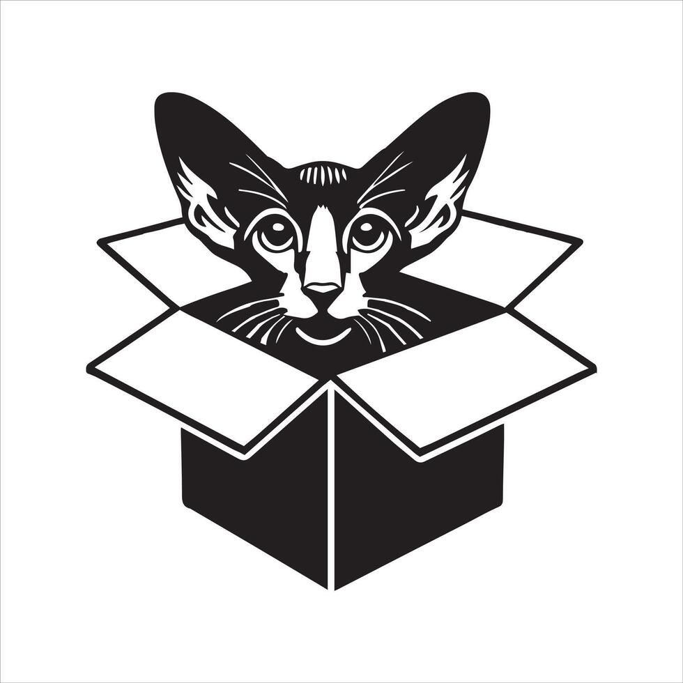 Kitten Face Poking Out of a Box vector