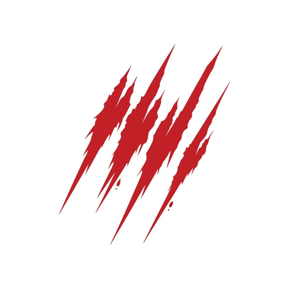 Red Bloody Claw in Horror Style with Blood Drips vector
