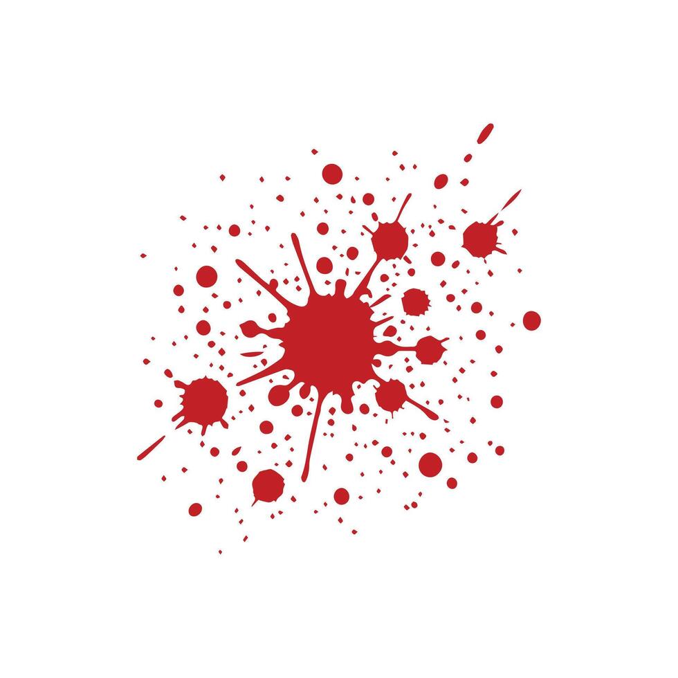 Isolated Red Blood Splatter with Drips Illustration vector