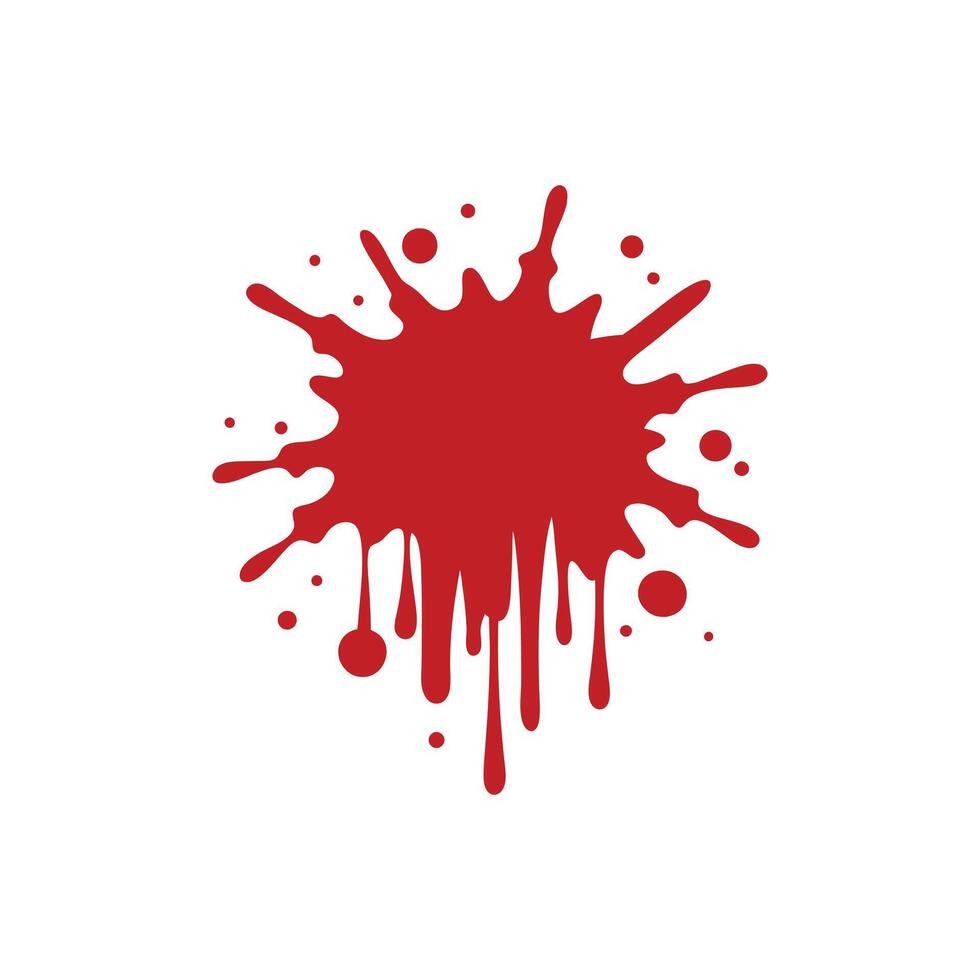 Dripping Red Blood with Splatter Illustration vector