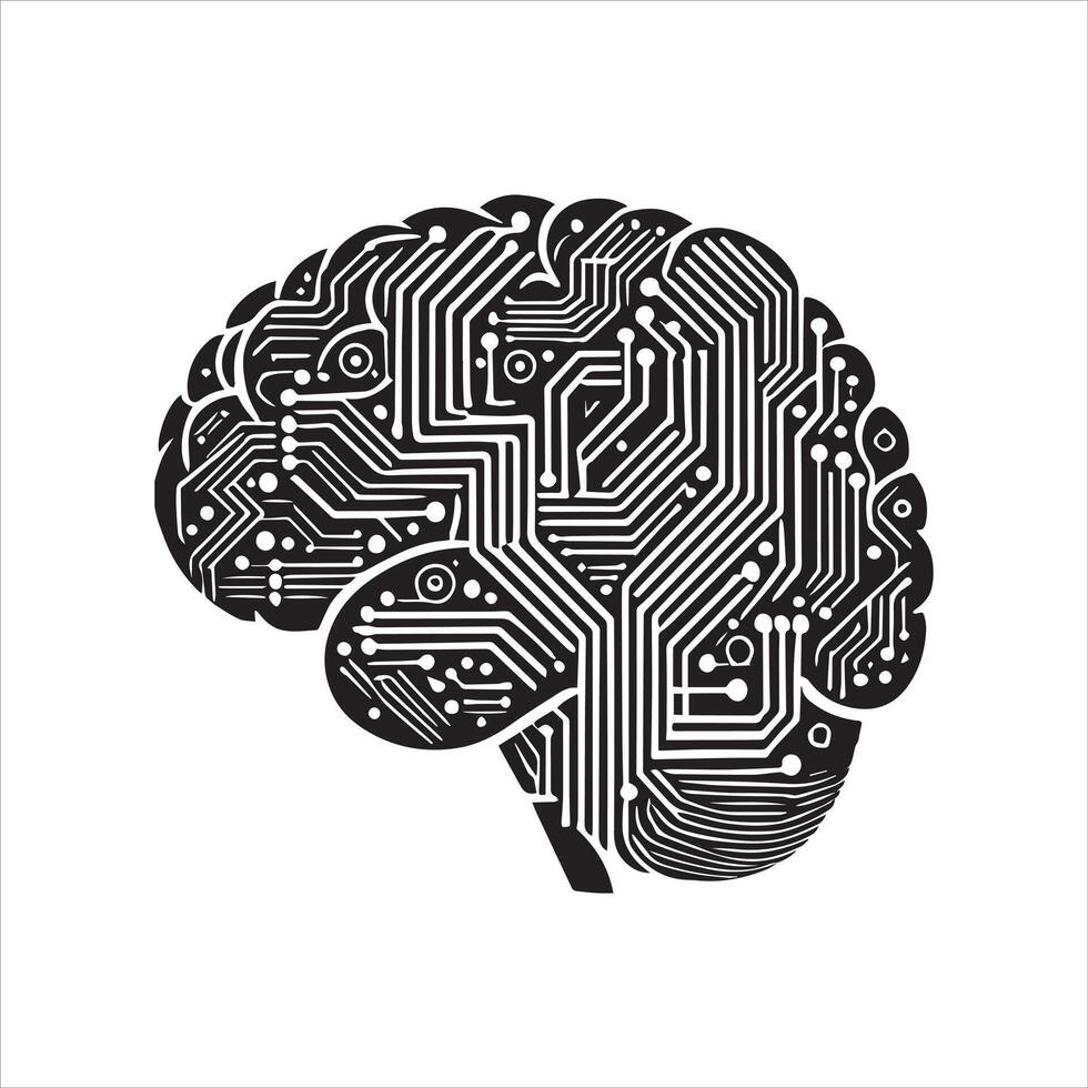 Outline Brain Clipart Design for Educational Us vector