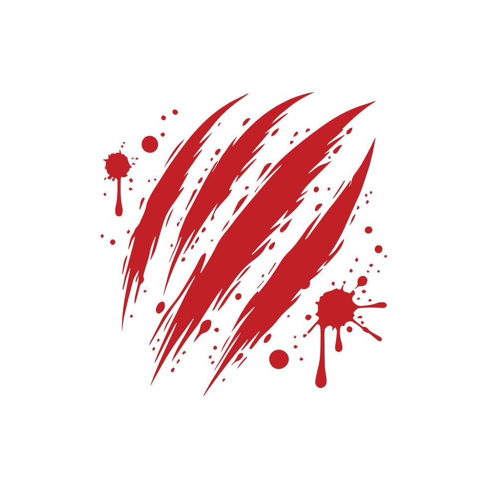 Fierce Bloody Claw with Red Blood Drips vector