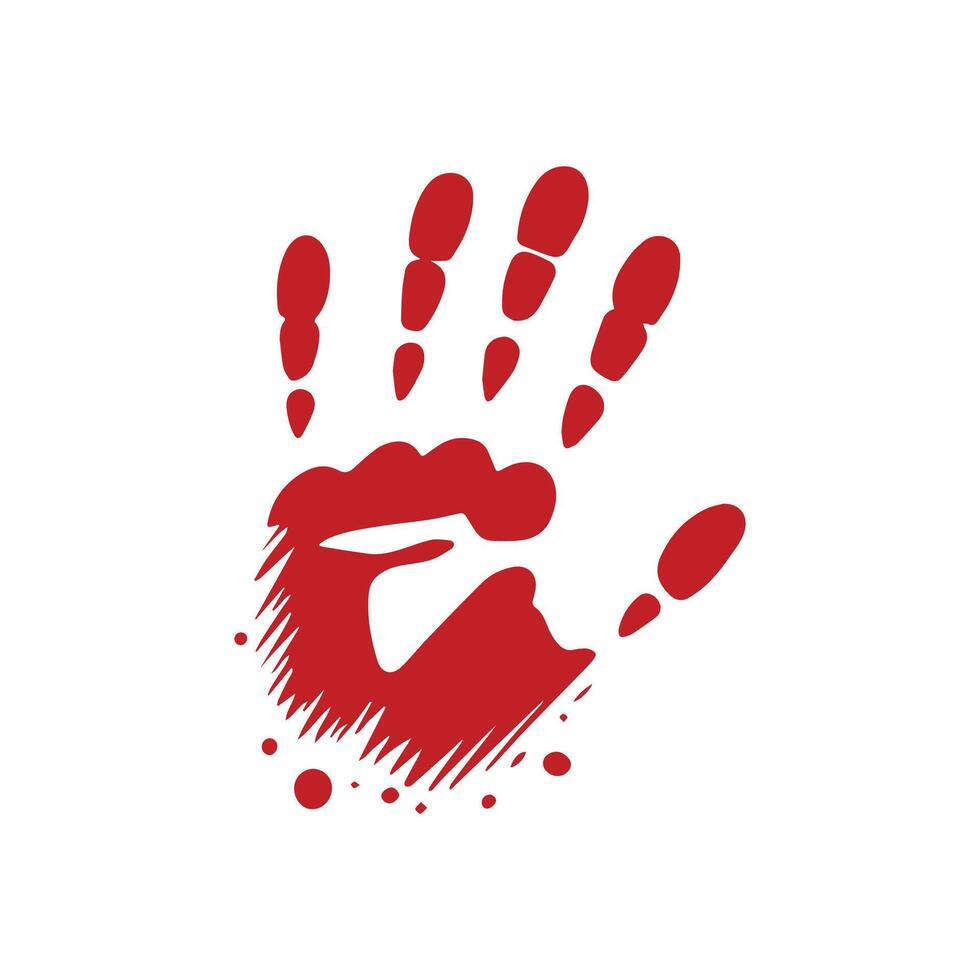 Isolated Hand with Gory Blood Drip Clipart vector