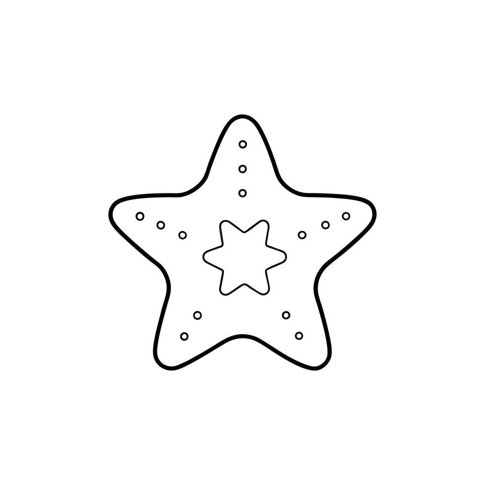 Christmas Gingerbread star Outline vector