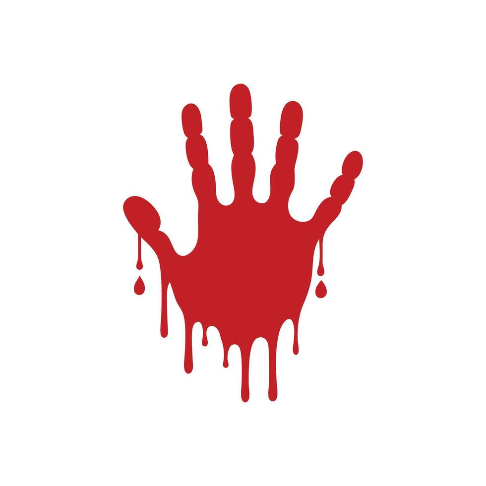 Hand with Blood Dripping Isolated Graphic vector