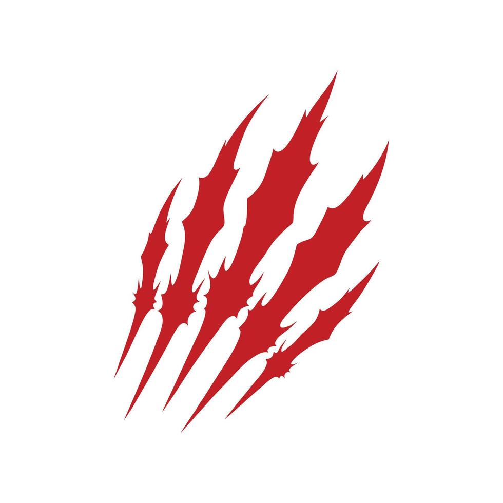 Isolated Red Claw with Dripping Blood Clipart vector
