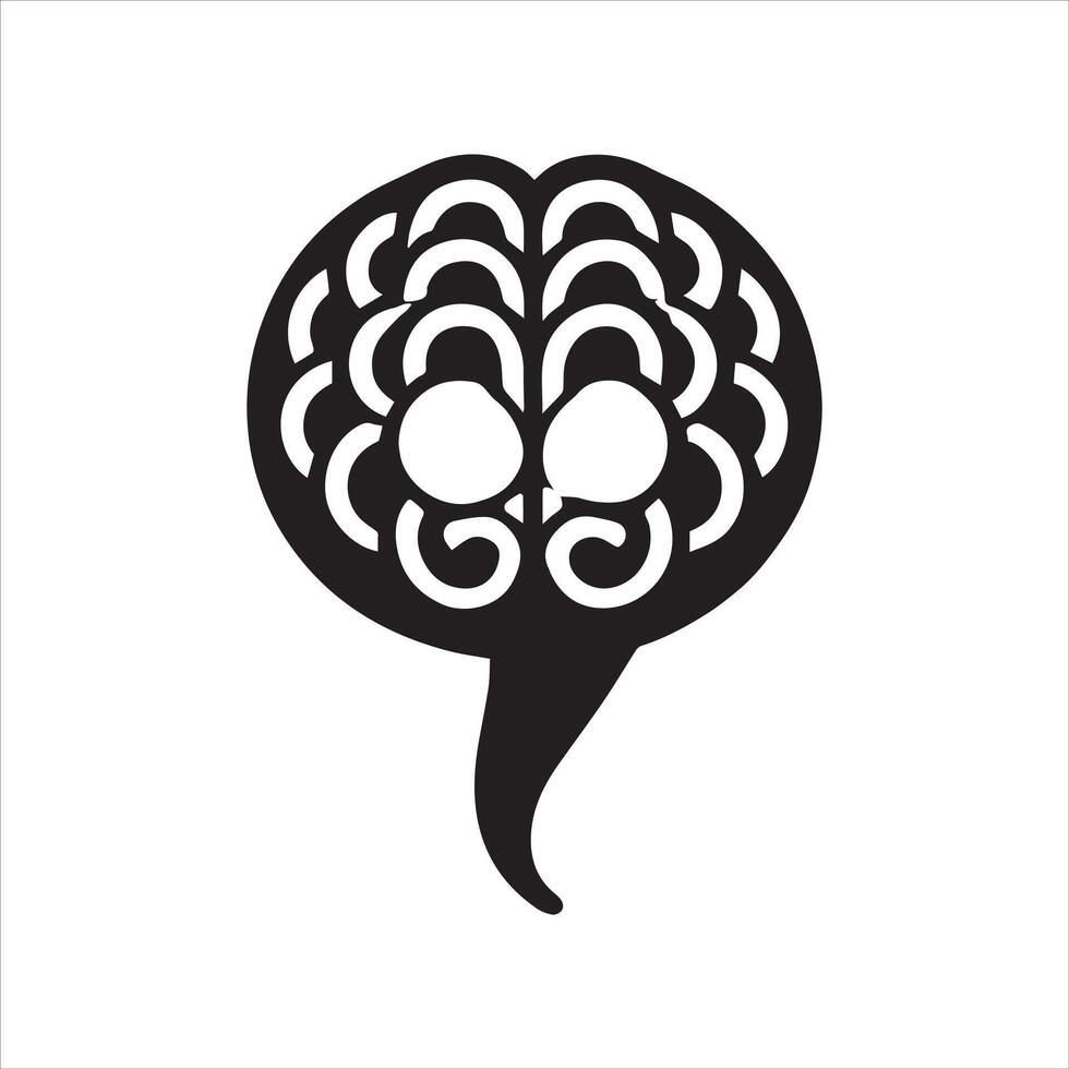 Brain Shape Silhouette in Clipart Style vector
