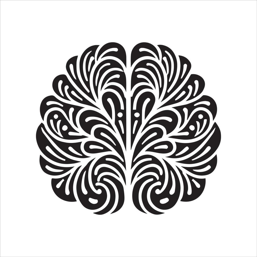 Silhouette of Human Brain with Digital Effect vector