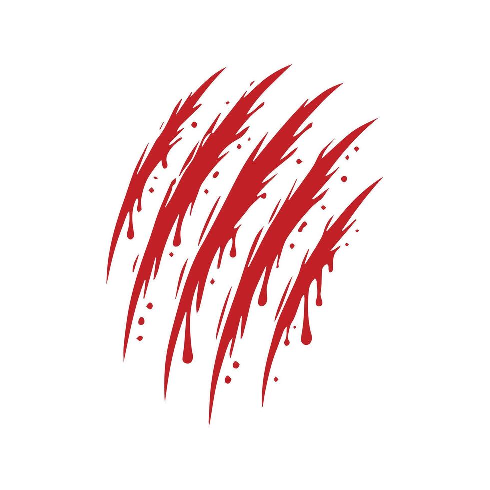 Creepy Bloody Claw with Red Drips Clipart vector