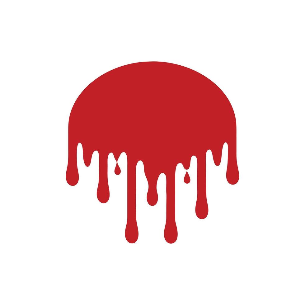 Blood Splatter with Red Drips Isolated Clipart vector