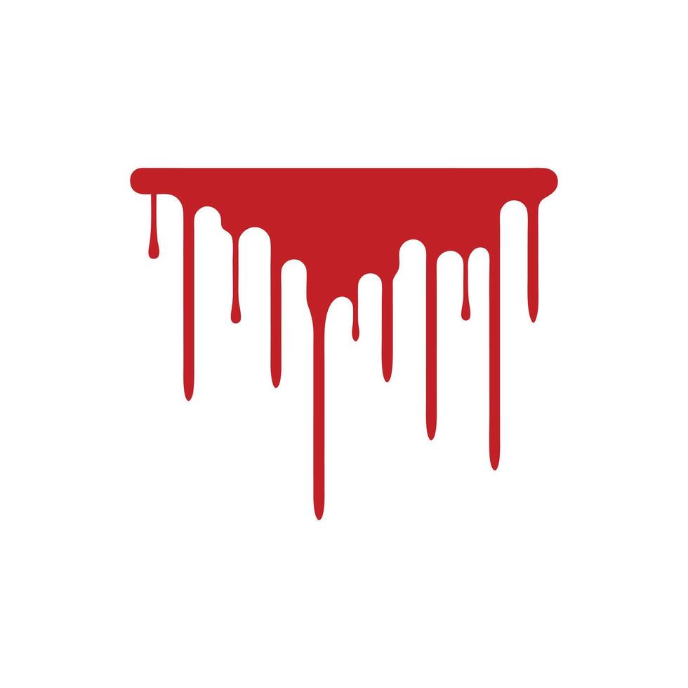 Scary Red Blood Splatter with Dripping Effects vector