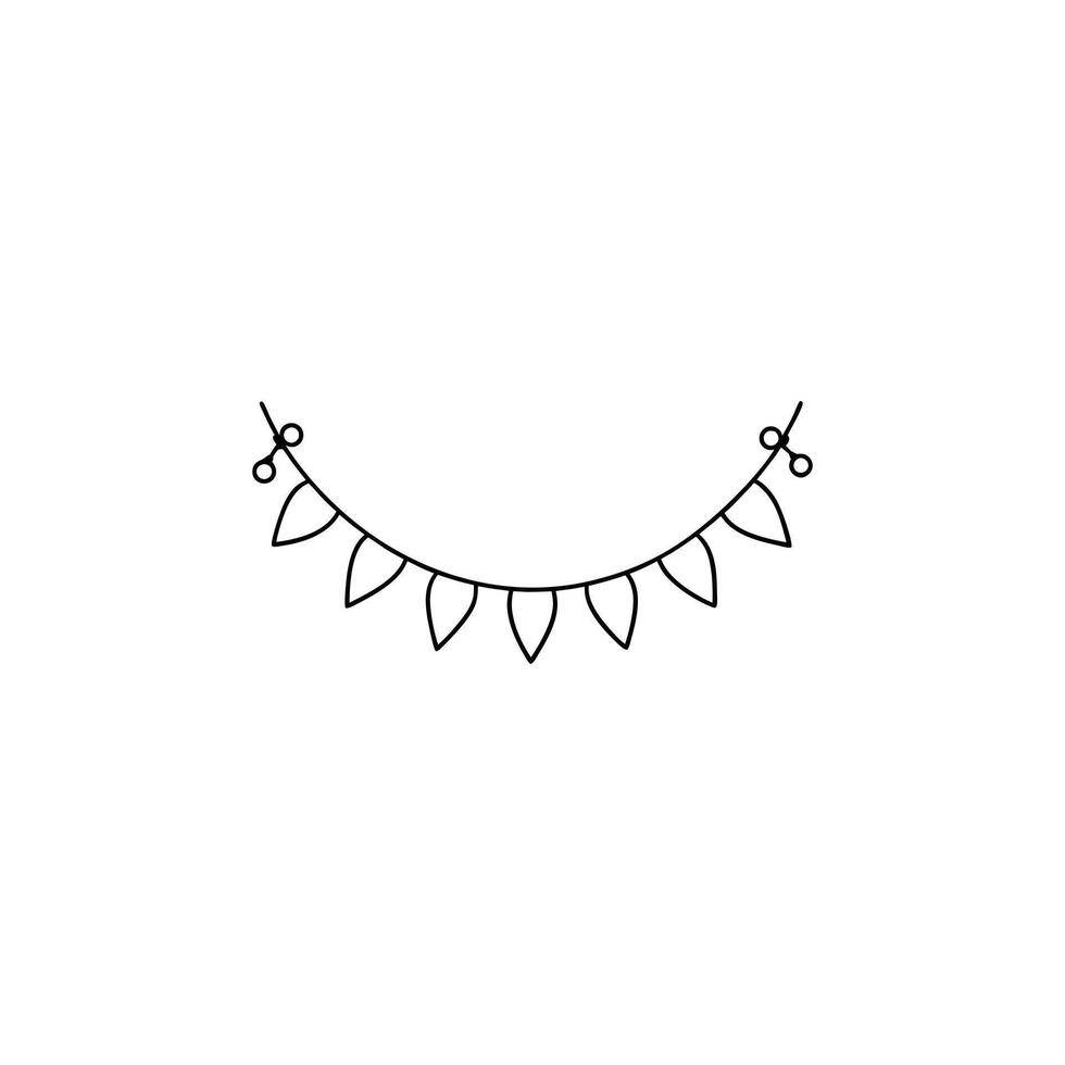 Christmas lights string Outline vector