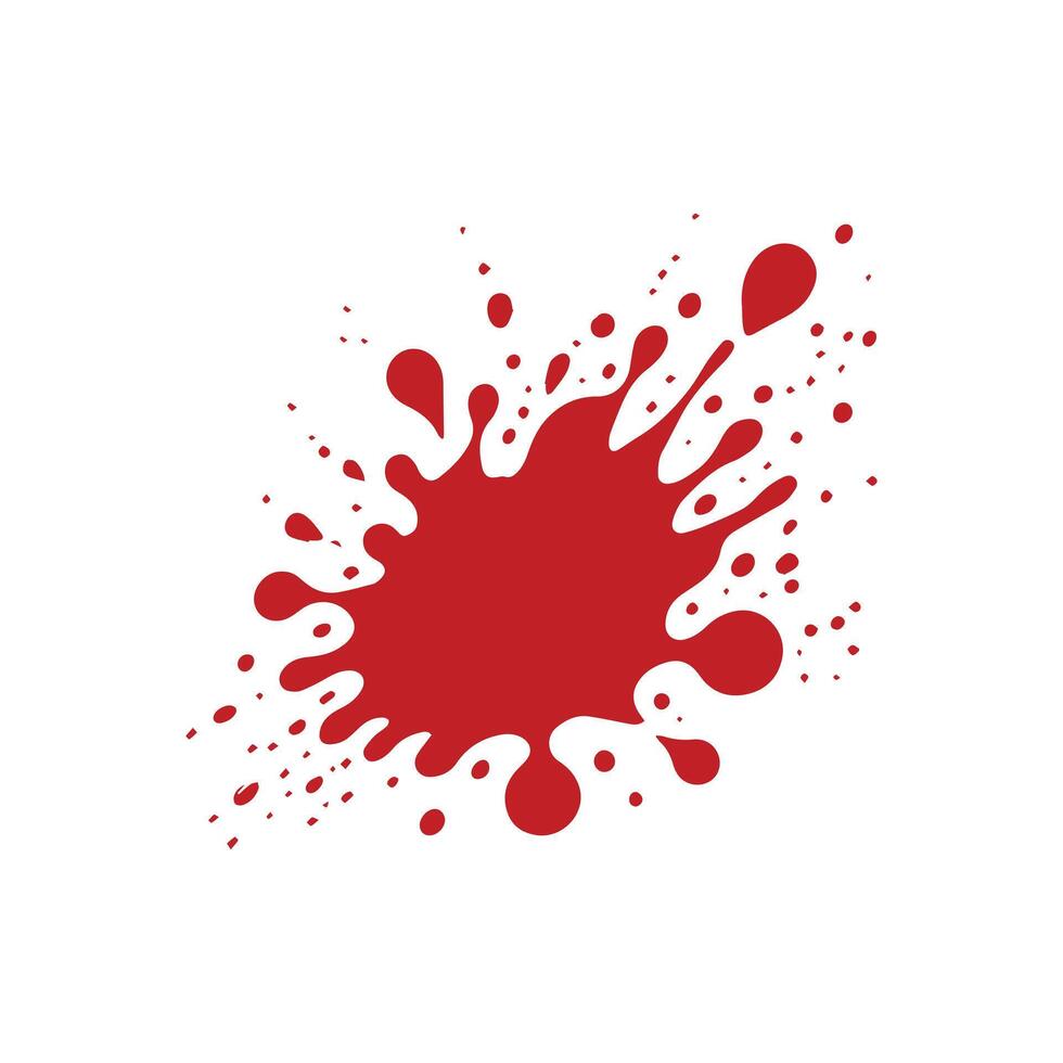 Red Blood Splatter with Drips Clipart Design vector